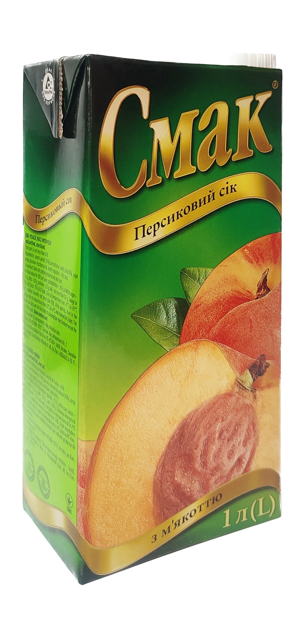 Сiк Смак Персиковий з м'якоттю 1л